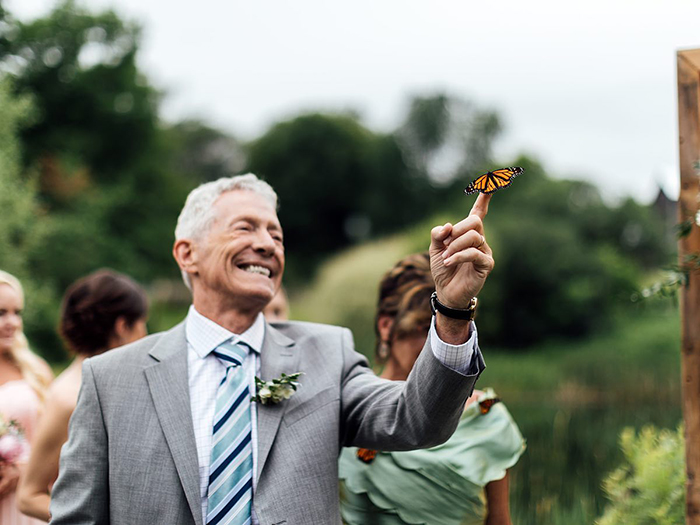 Groom's Family Releases Butterflies During Wedding To Honor His Sister Who Died, One Lands On Father's Hand