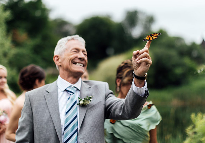 Groom’s Family Releases Butterflies During Wedding To Honor His Sister Who Died, One Lands On Father’s Hand
