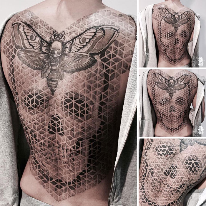 Impressive Detailed Full Back Tattoo