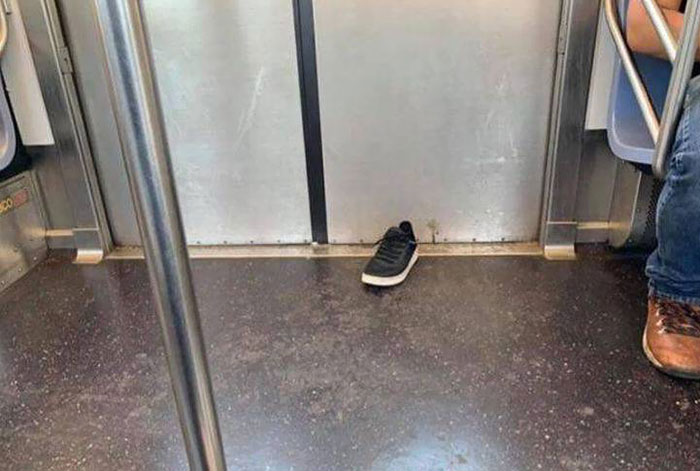 Dude Lost His Shoe Right As The Subway Doors Closed