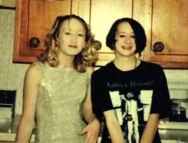 My Sister The Human Sequin And Me, Antichrist Superstar With Braces. 1997ish