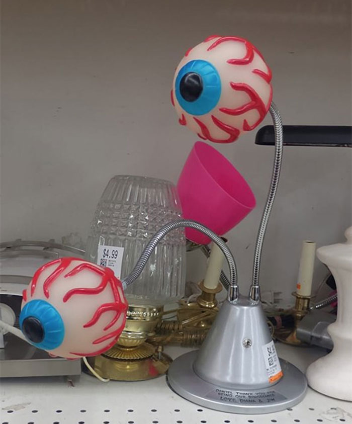 Crazy Eye Ball Lamp At Value Village.. I Did Not Buy Lol. Not Sure If This Is A Halloween Decoration Or Not