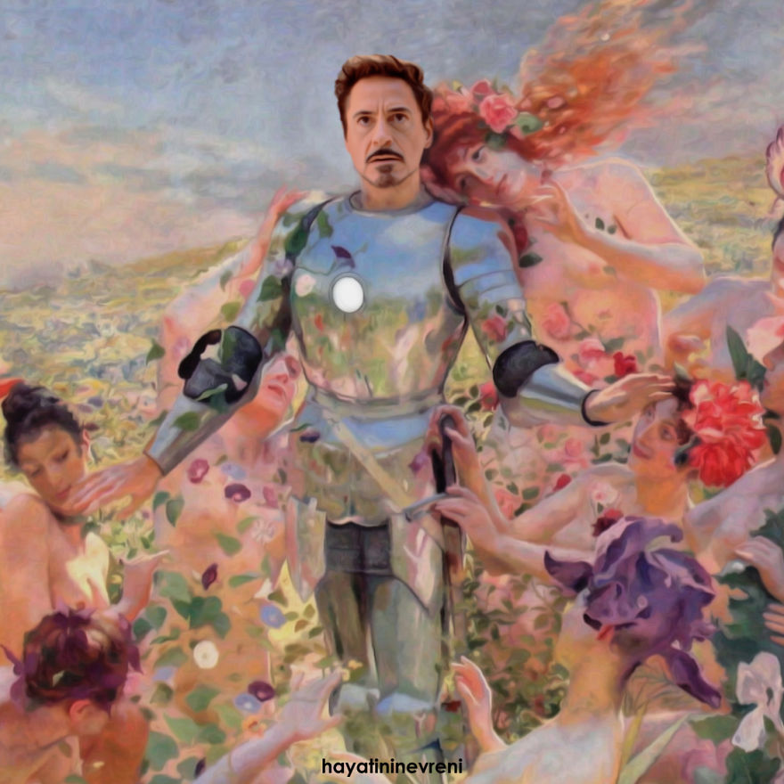 I Combine The Cinematic Universe Of Marvel With Famous Artworks