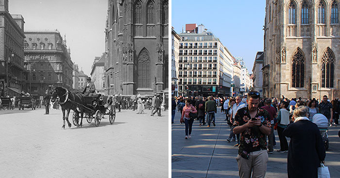 My 10 Retakes Of Historic Images Show The Past And Present Vienna