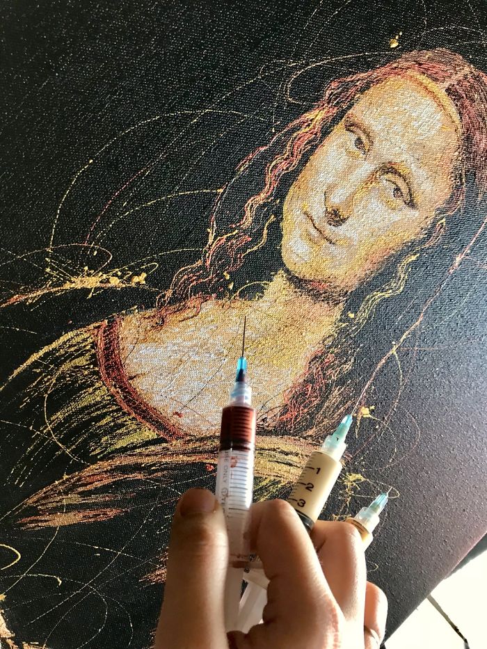 Nurse Used Syringes To Paint Mona Lisa