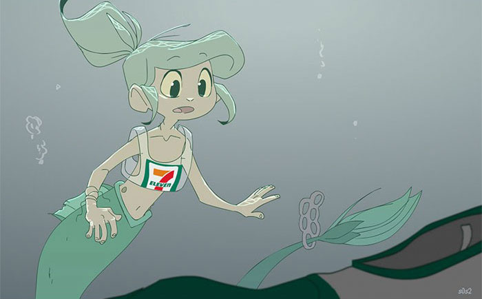 Artist Imagines A Little Mermaid Living In The XXI Century And It's Depressing