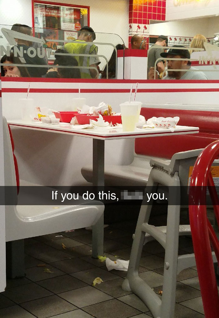 Two Adults And Three Kids Sat Here Filled Their Water Cups With Lemonade And Left A Mess For Someone Else To Clean Up