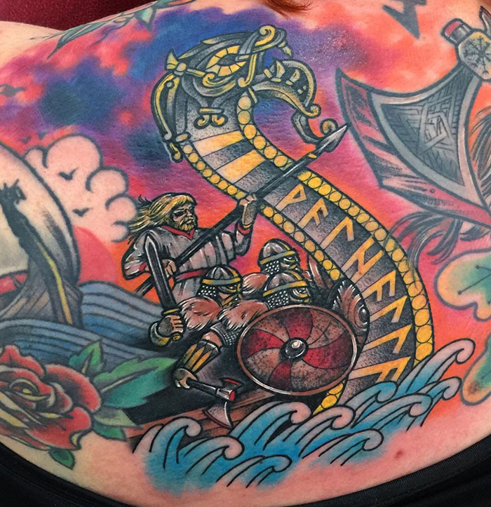 Colorful Viking Tattoo