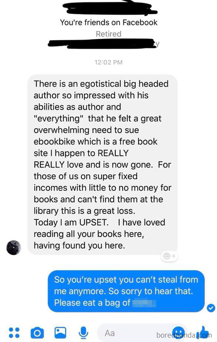 Woman Angry Book Pirating Site Is Being Sued, Complains To Author Whose Books She’d Been Stealing On Their Fan Page