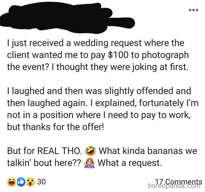 "Fortunately I'm Not In A Position Where I Need To Pay To Work"