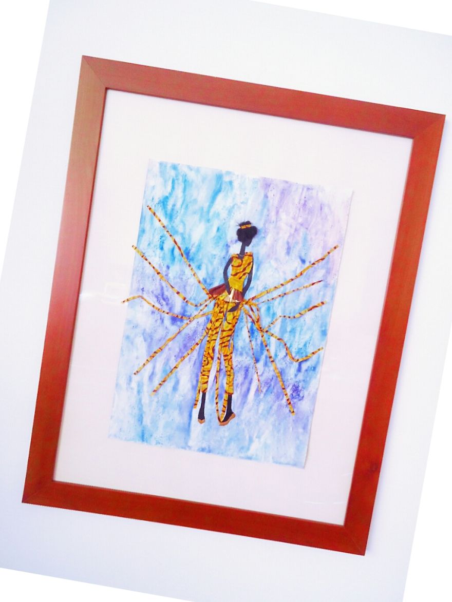 Mixed Media Artwork Made From Fabric, Hair And Other Ingredients Mixed Media Artwork Made From Fabric, Hair And Other Ingredients