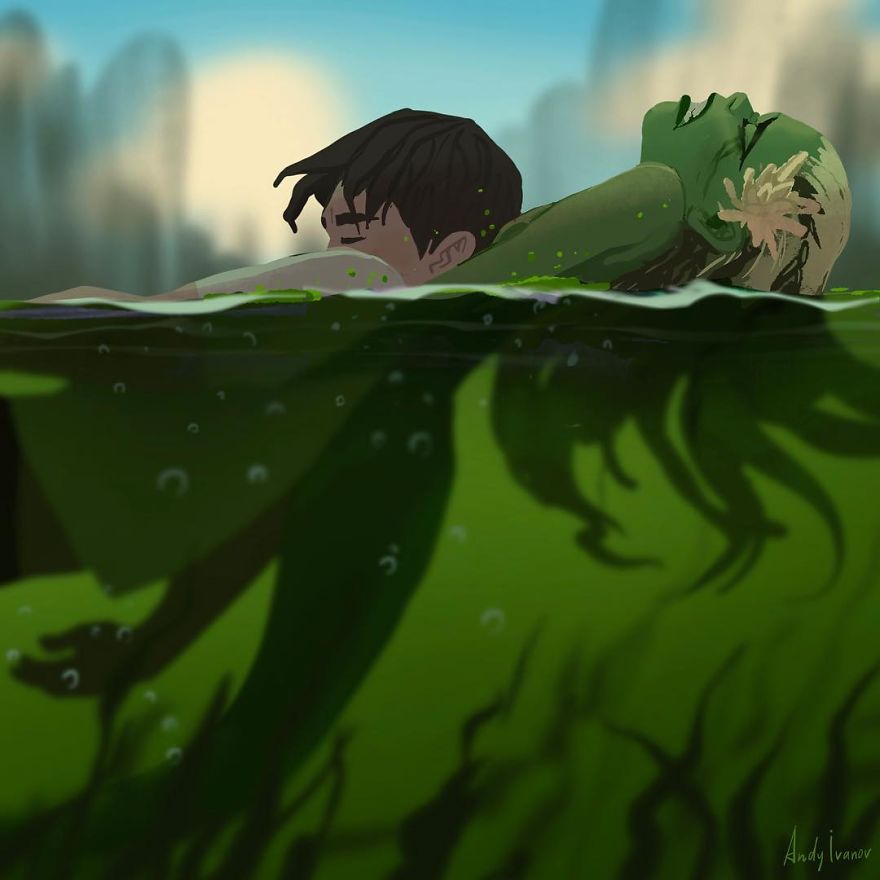 This Artist Illustrated A Story About A Green Mermaid That Hits People In The Feels