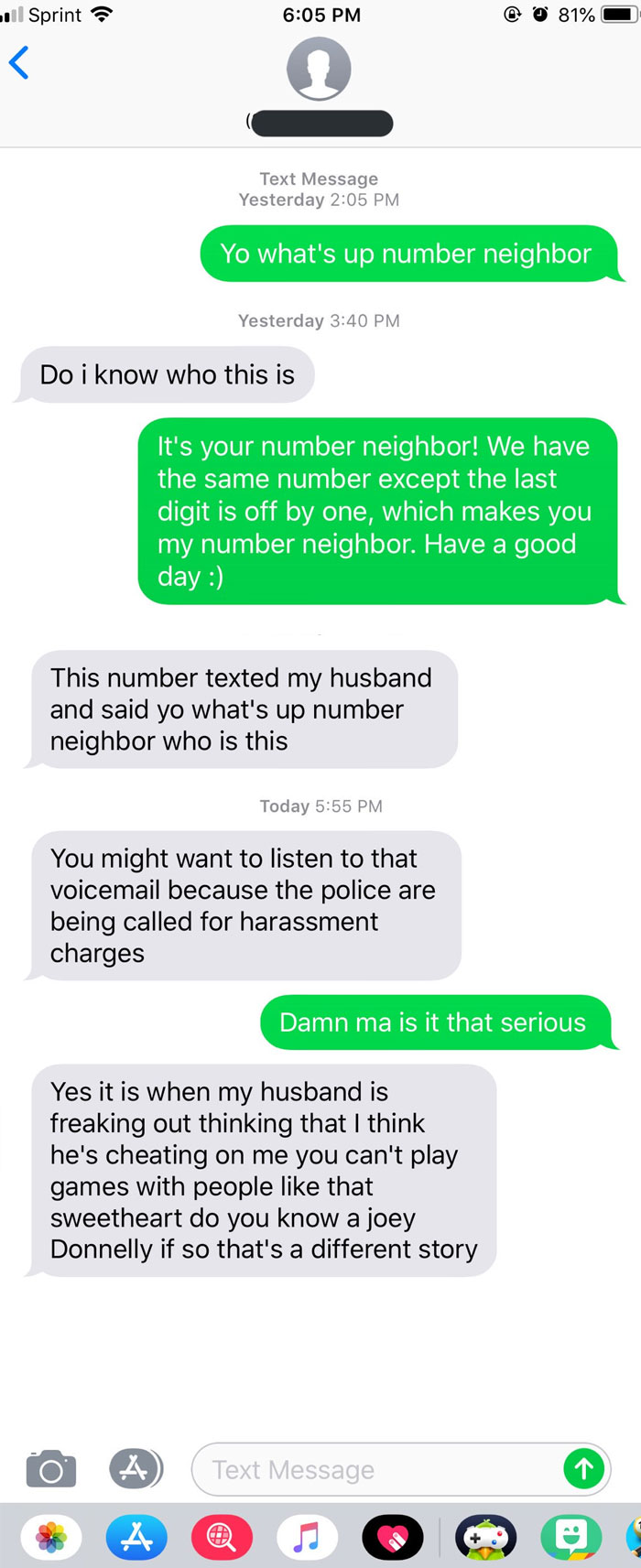 Yall My Number Neighbor Wont Stop Calling Me And Now His Wife Is Threatening Charges Lmaoooo