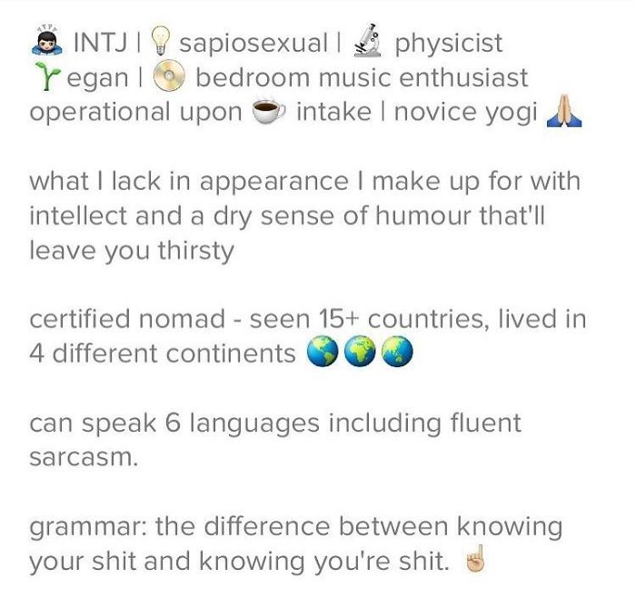 An Actual Bio I Saw On Tinder. You Can't Make This Shit Up. He Superliked Me Too