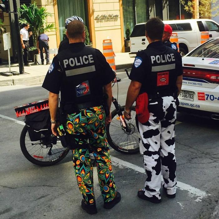 La policía de Montreal protesta no llevando sus pantalones del uniforme