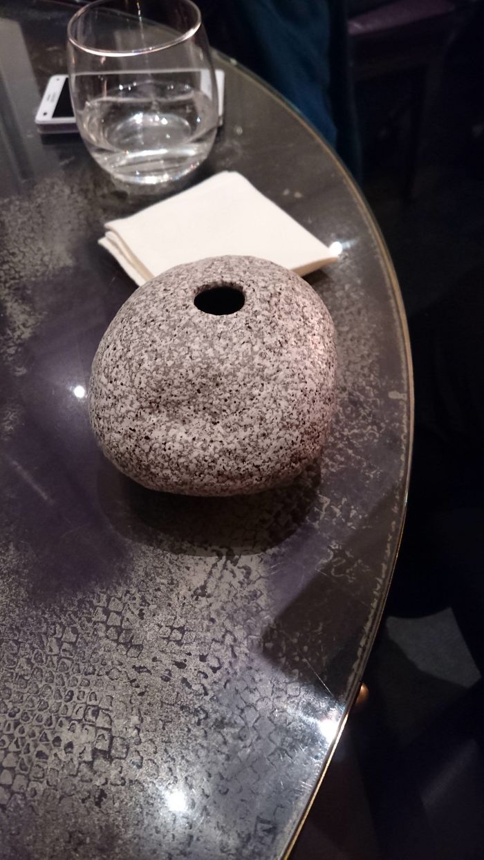 My Wife's Cocktail Was Served In A Hollow Stone And Had To Be Drunk Through The Hole, Without A Straw