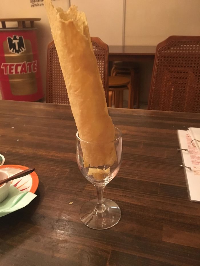 ‘Fried Cheese’ Served In A Wine Glass At A Mexican Restaurant In Japan, I Don’t Know What I Expected