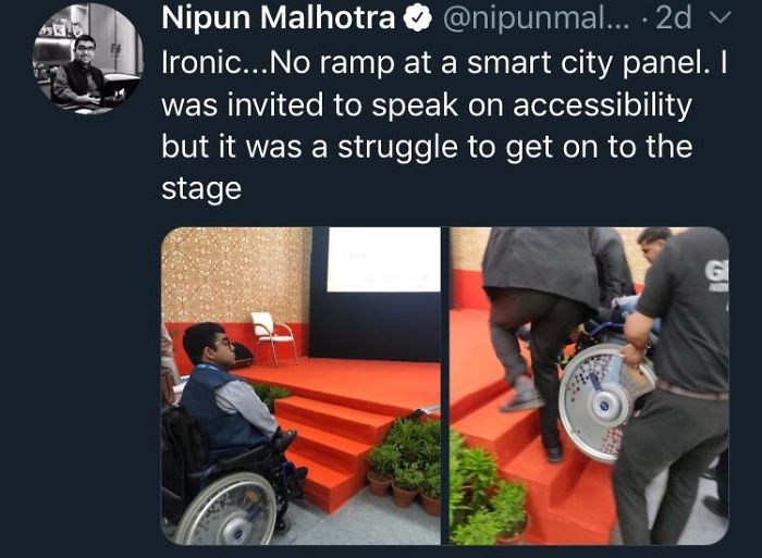 To Invite A Disabled Man To Talk About Accessibility..