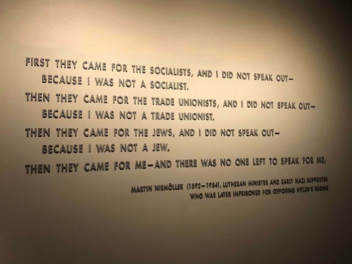 Esta poderosa cita al final del Museo del Holocausto en Washington