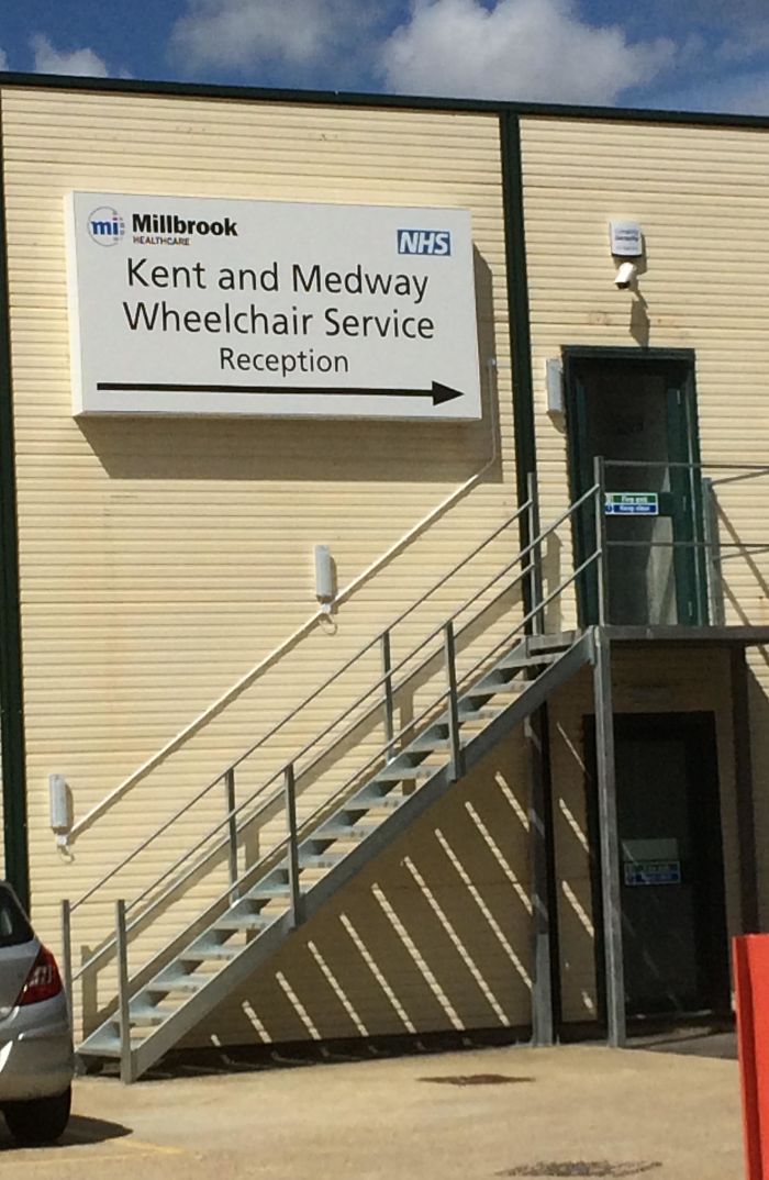 Wheelchair Service Reception, Up A Flight Of Stairs.