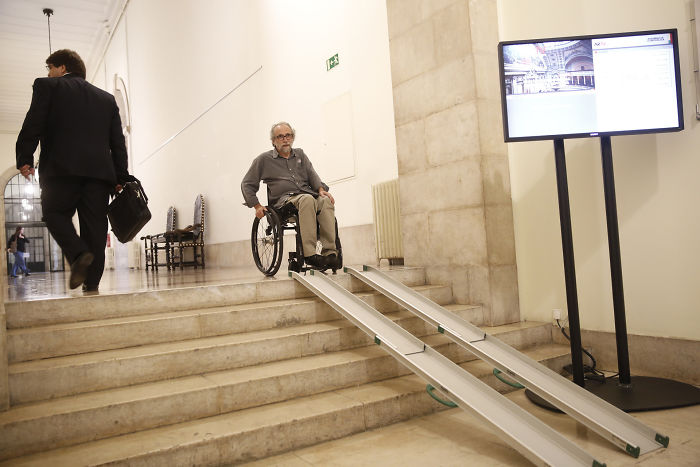The Portuguese Parliament Had To Become Handicap Acessible Due To Having One Deputy On A Wheelchair. This Is The Result