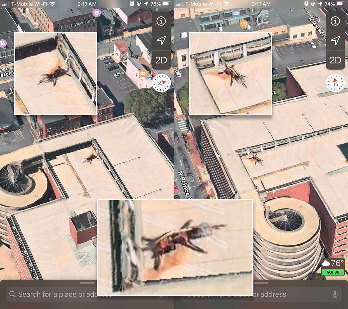 Found This In Apple Maps. Something On The Top Level Of My Parking Garage At Work. What Is This Thing?