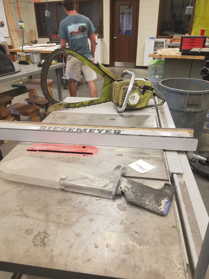 Really Weird Chiansaw That Was In The Shop Today, Any One Know What It's Used For?