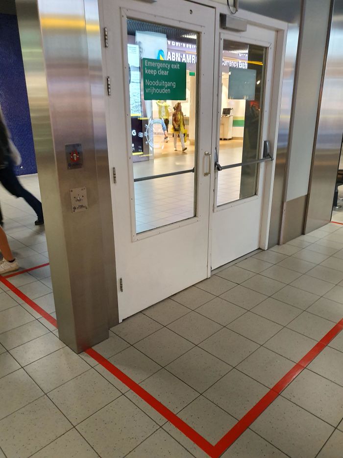 What Are These Emergency Doors In Amsterdam Schiphol Airport? Do They Open An Exit To Another Dimension Or Something?