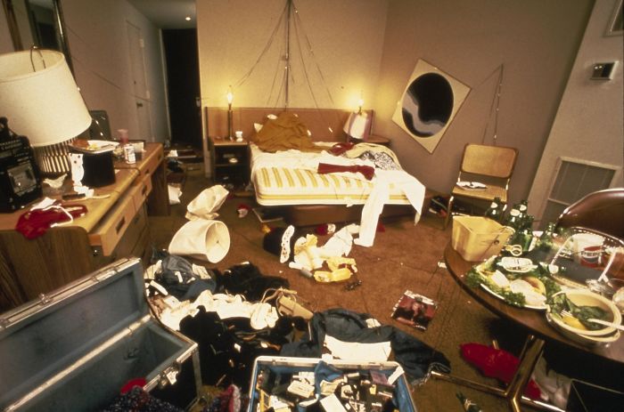 David Lee Roth's Hotel Room During The 1982 Van Halen Tour
