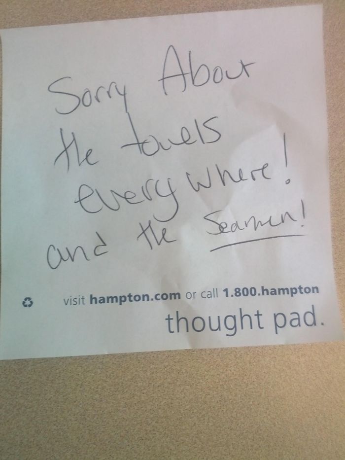 I Work At A Hotel And A Guest Left This Note For Housekeeping