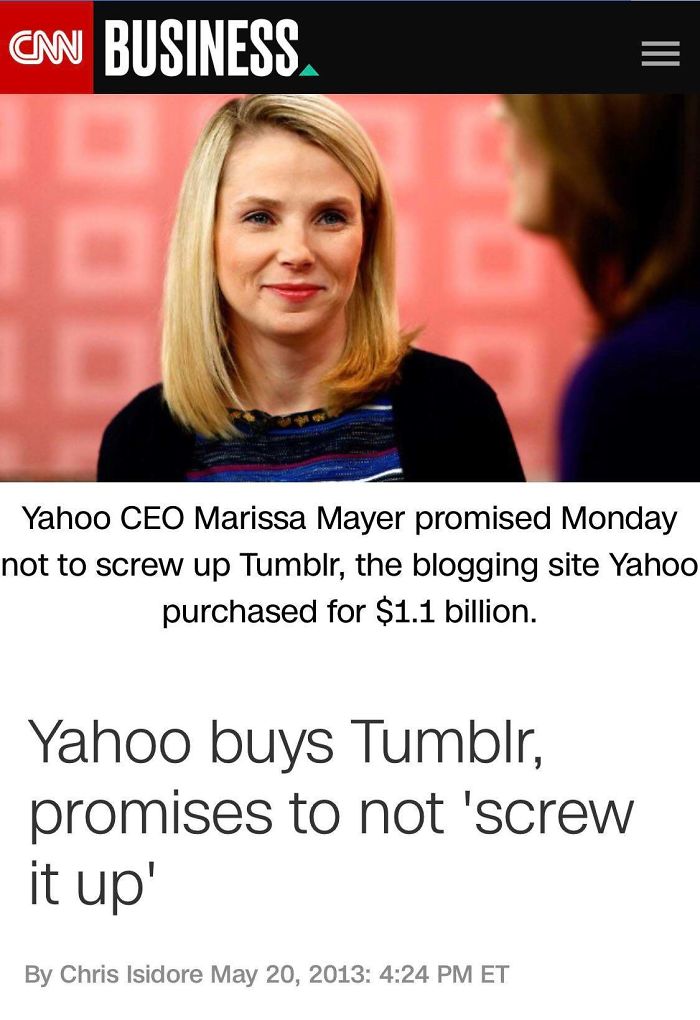 Marissa Mayer Promises “No To Screw Up” Tumblr After Buying It For $1.1b In 2013...