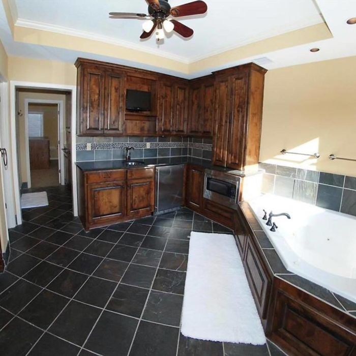 There’s Fancy. Then There’s Kitchenette In The Master Bathroom Fancy