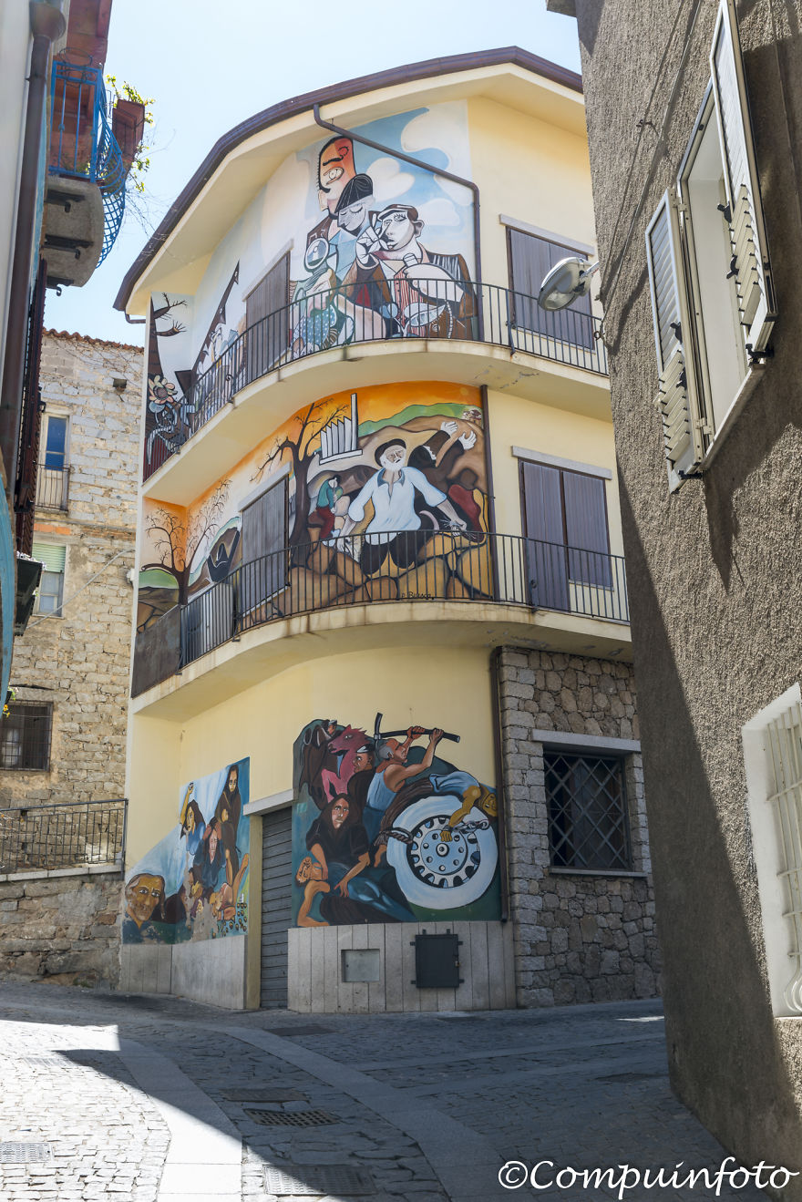 House Murales In Orgosolo On The Italian Island Of Sardinia