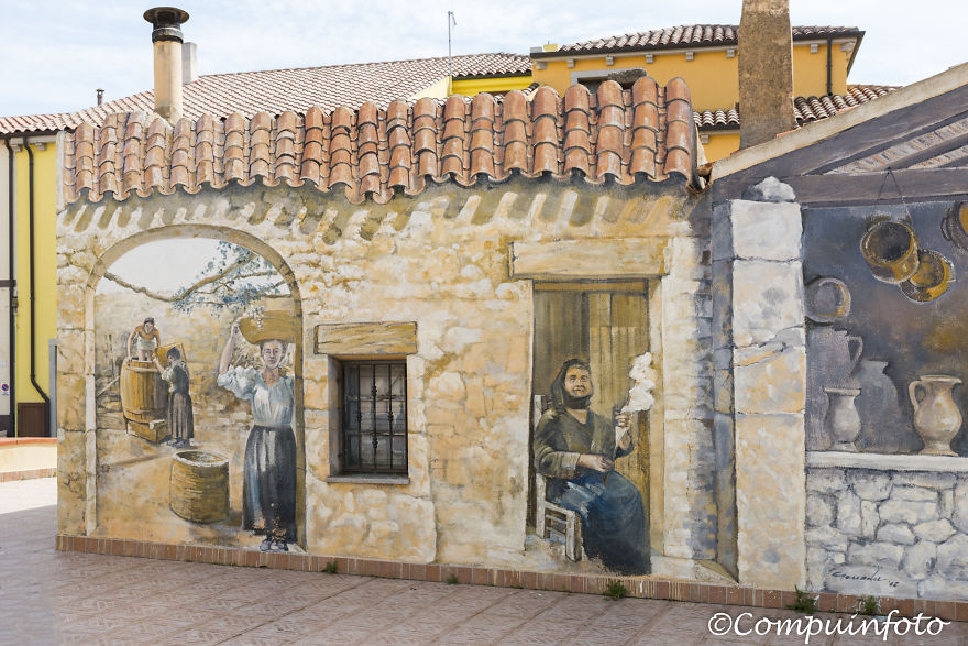 Normal Life Murales In Orgosolo On The Italian Island Of Sardinia