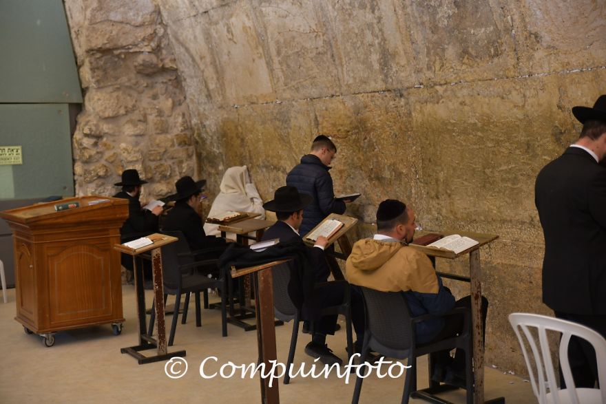 Jew Pray At The Western Wall In Jerusalem