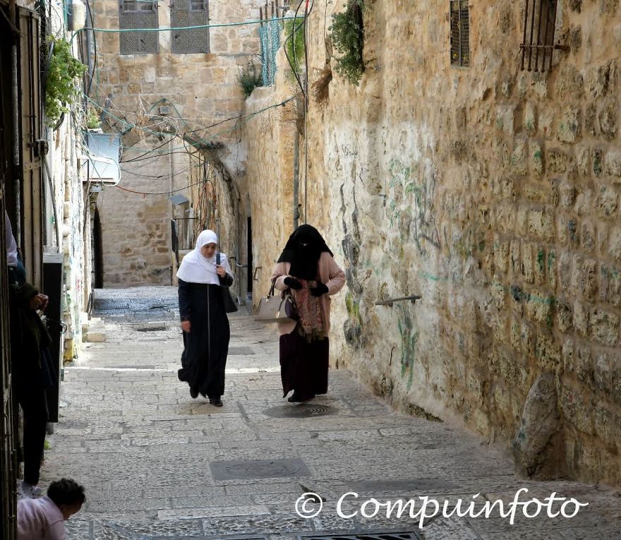 People Walking In The Old City Of Jerusalem