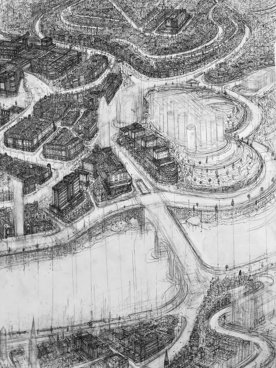 We Have Created A Huge Ink-Sketch Of The Entire City Of Inverness, Scotland