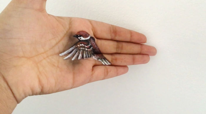 New- I Create 3D Paintings On My Left Hand