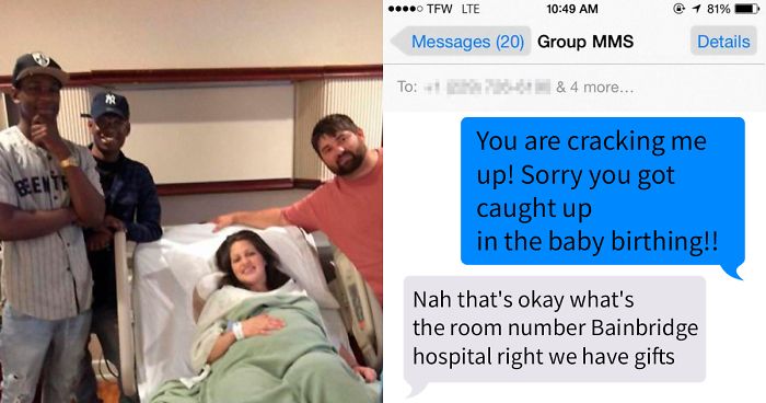 Family Accidentally Texts Baby News To Complete Strangers, They Pay Them A Visit And Bring Gifts For The Baby