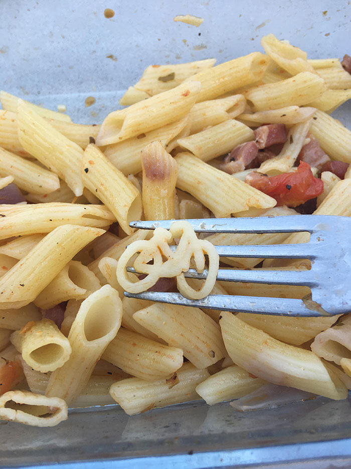 I Found A Single Piece Of Bicycle Shaped Pasta In My Penne