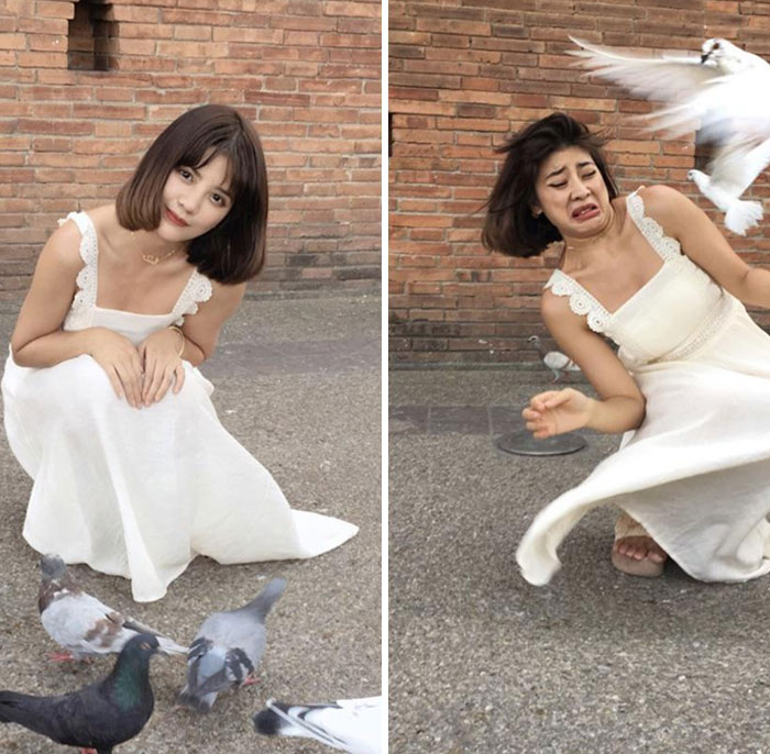 Trying To Take A Picture Posing With The Birds