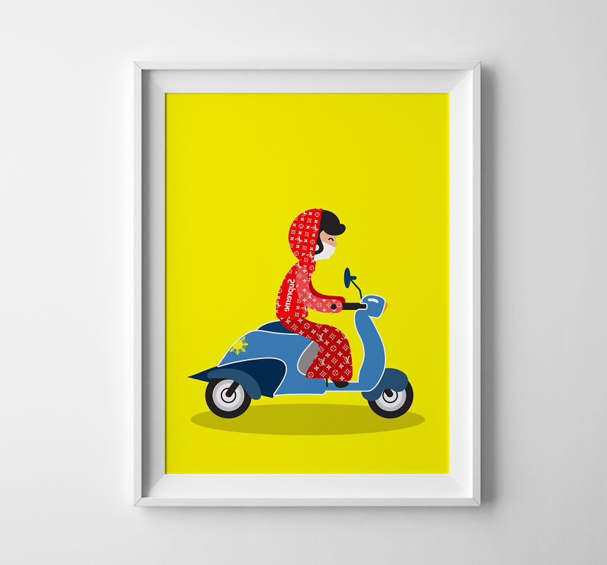 I Illustrate Fashionable Vietnamese Female Bikers