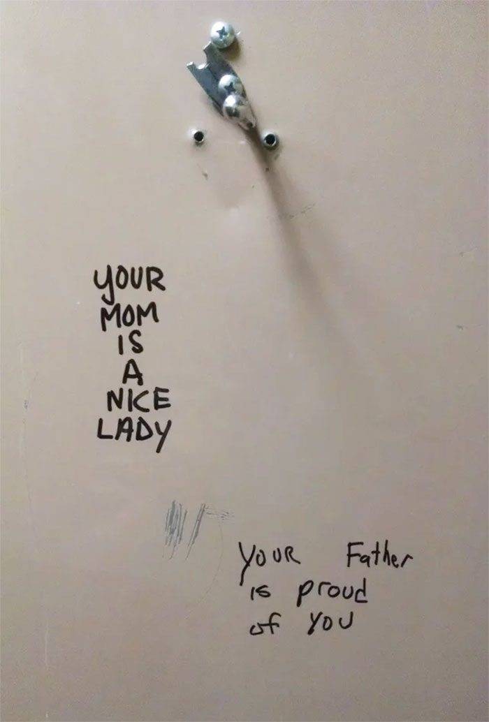 This Bathroom Graffiti Is Positive