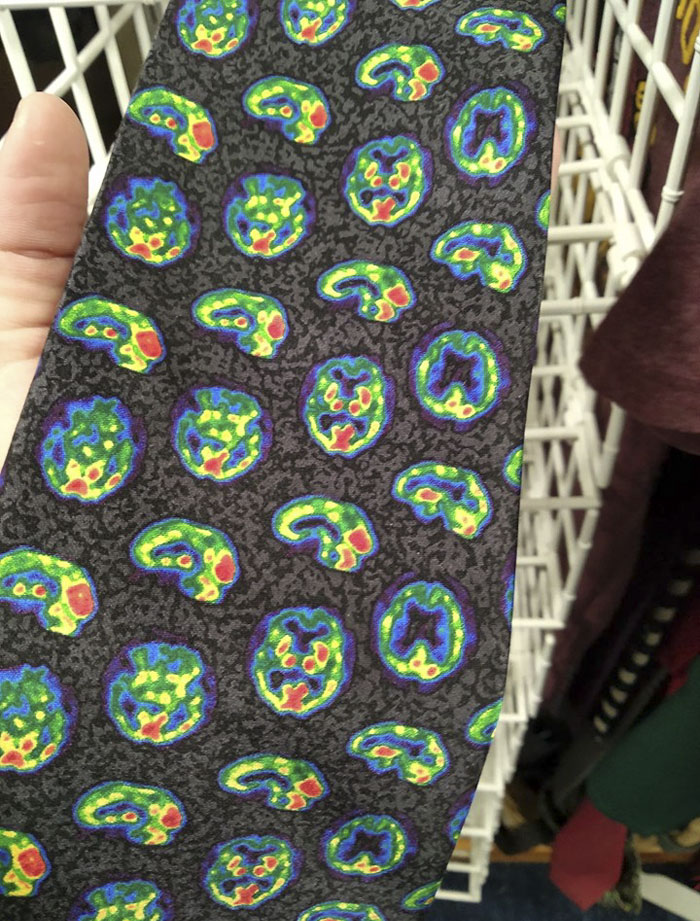 Tie With A Brain Scan Pattern, Found In A Charity Shop
