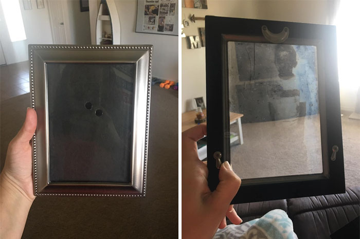 Bought A Nice Frame At Goodwill For $0.50. Put A Photo In It And Kept Seeing A Smudge. Removed The Back And Held It Up To The Light And Saw This...