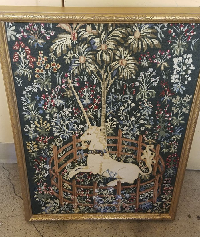 Where Would I Hang The Needlepoint Caged Unicorn? Might Go Back And Rescue It If I'm Convinced...