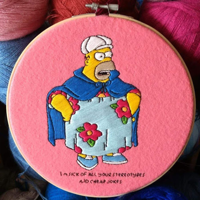 My 13 Scenes From The Simpsons Recreated With Embroidery