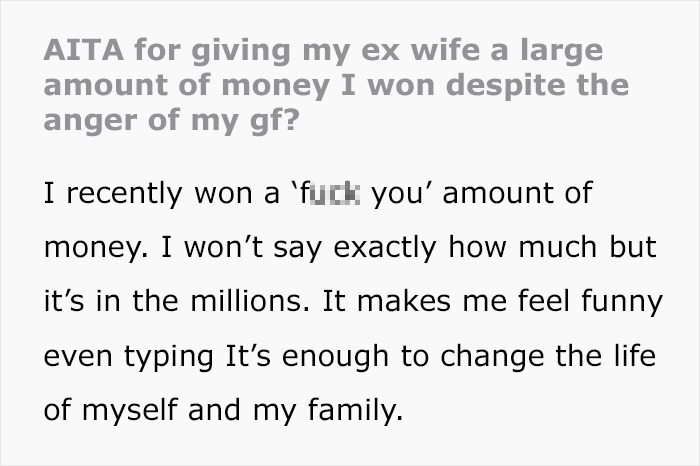 Guy Wants To Give Part Of Lottery Winnings To His Ex That Raises Their Kids, His GF Goes Livid