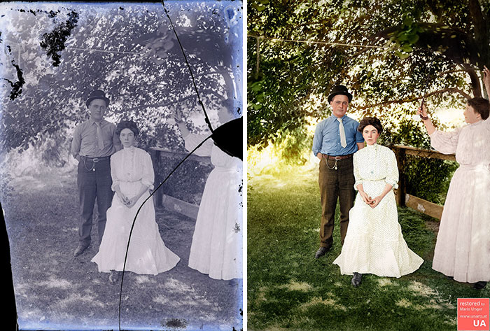 "Texas Couple, Ca 1900, One Of The Hardest Restorations And Colorizations I Did So Far. Working Time, About 15 Hours"