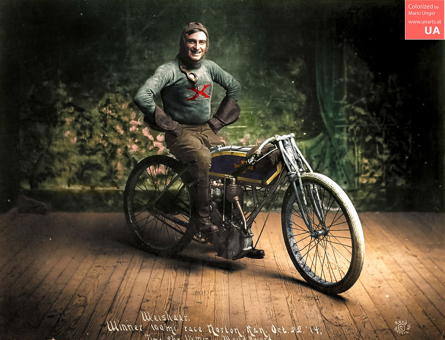 Ray Weishaar, Winner Of 100-Mile Race, Norton, Kansas, October 22, 1914